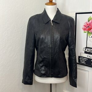 Rosleen Black Leather Jacket Size M